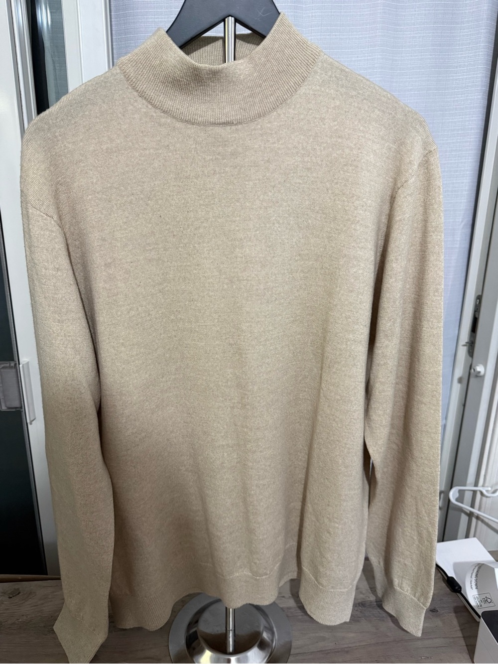 Lands' End Men's Turtleneck Sweater in Light Beige